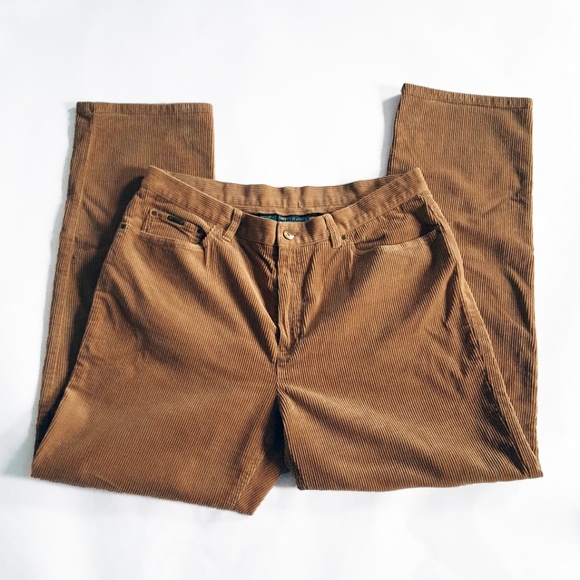 Lauren Ralph Lauren Womens Corduroy Pants 16 Tan - Picture 3 of 5